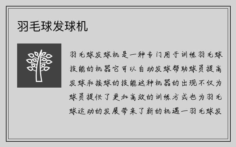 羽毛球发球机