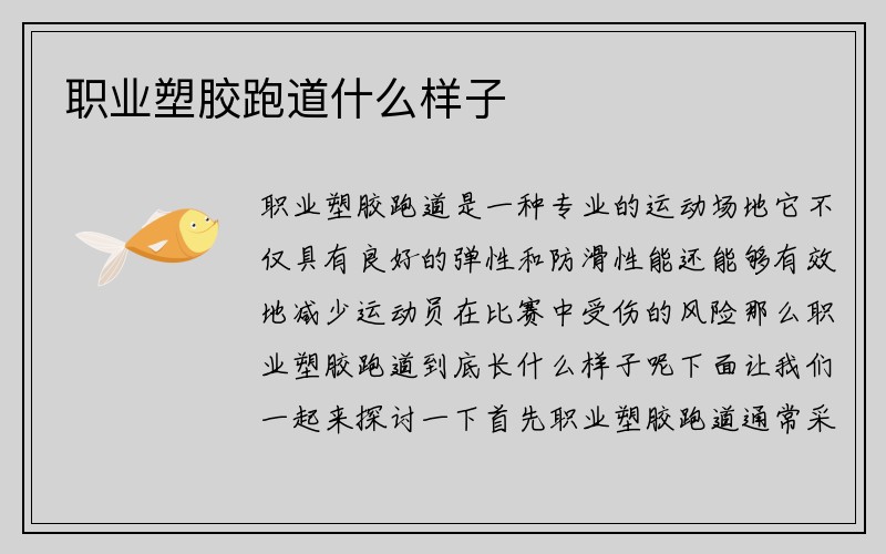 职业塑胶跑道什么样子