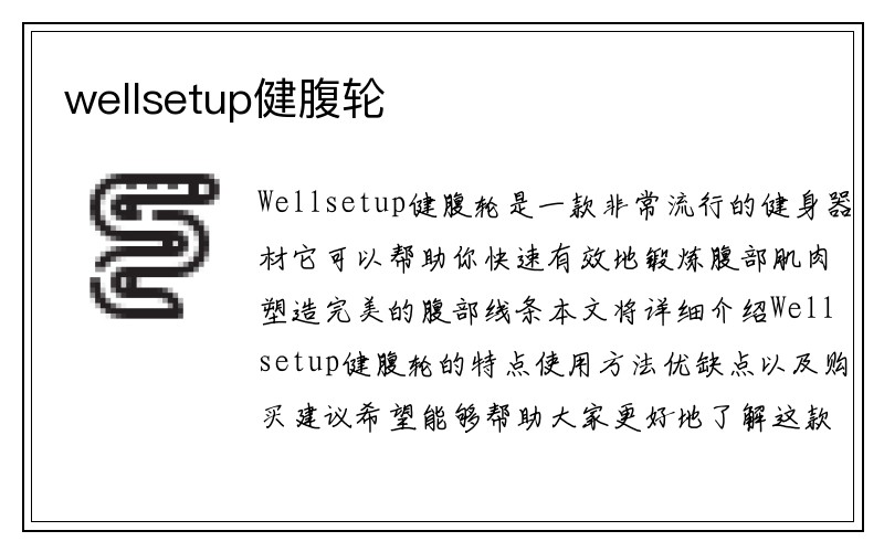 wellsetup健腹轮