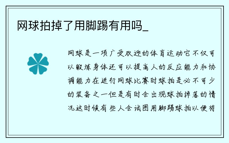 网球拍掉了用脚踢有用吗_