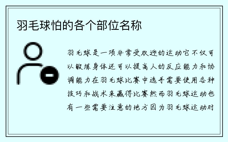 羽毛球怕的各个部位名称