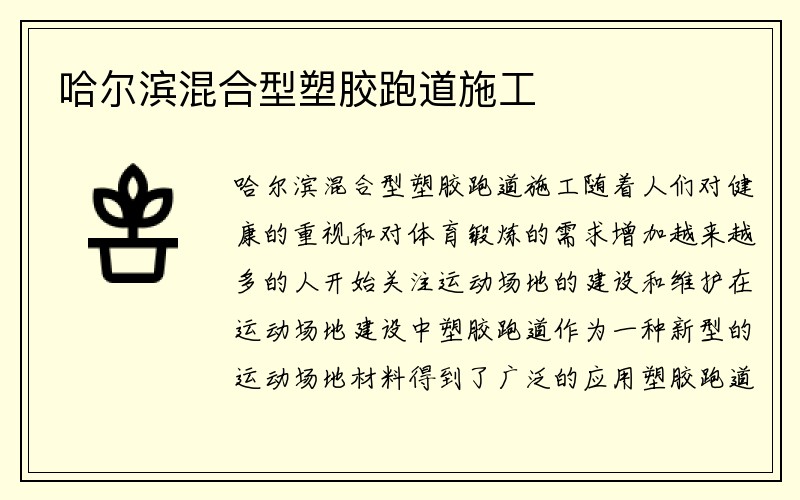 哈尔滨混合型塑胶跑道施工