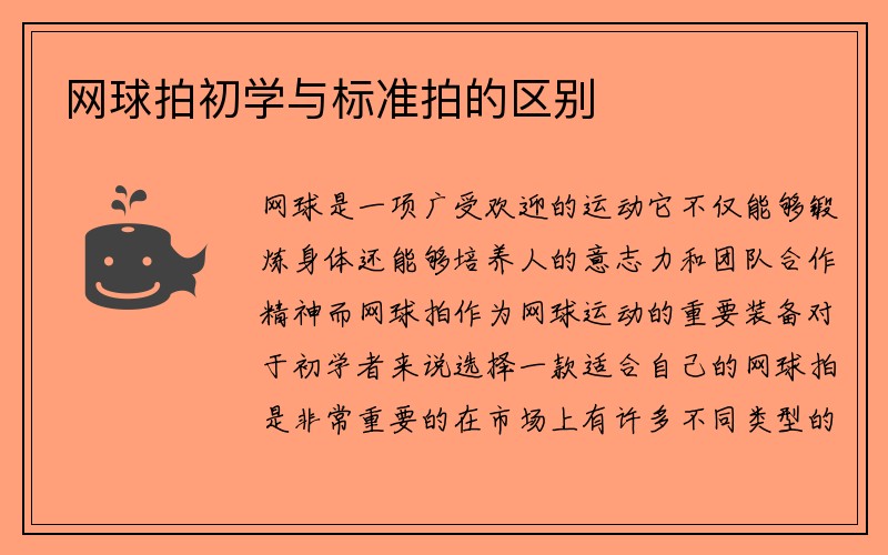 网球拍初学与标准拍的区别